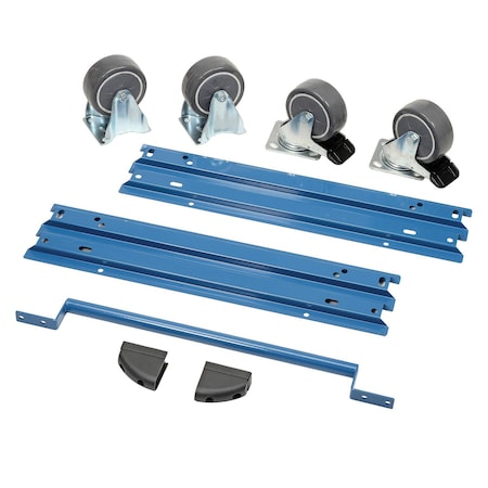 Global Industrial Handle and Wheel Kit for Modular Drawer Cabinet, Blue 493324